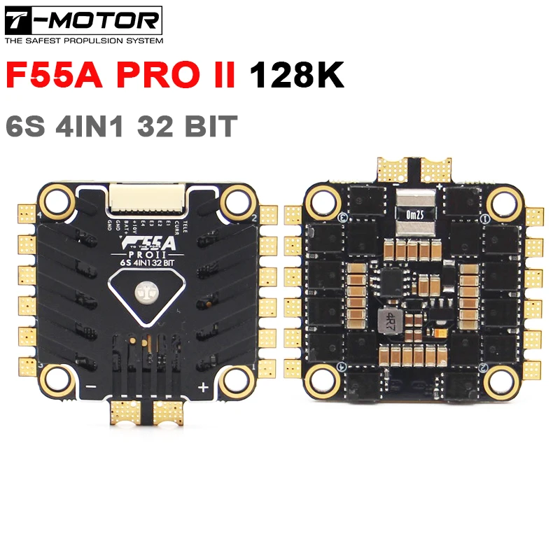 T-MOTOR F55A PRO II 6S 4IN1 32 BIT 128KHz Brushless ESC Speed Controller HYBIRD POWER BLHELI_32 10V 2A BEC for RC Racing Drones
T-MOTOR F55A PRO II 6S 4IN1 32 BIT 128KHz Brushless ESC Speed Controller HYBIRD POWER BLHELI_32 10V 2A BEC for RC Racing Drones