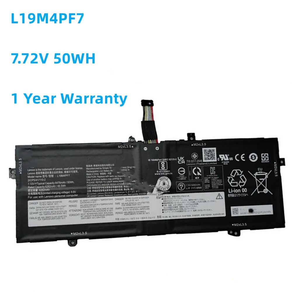 New Laptop Battery 7.72V 50Wh 6476mAh L19M4PF7 For Yoga 7 Carbon 13ITL5 YOGA 13S 2021 Notebook
New Laptop Battery 7.72V 50Wh 6476mAh L19M4PF7 For Yoga 7 Carbon 13ITL5 YOGA 13S 2021 Notebook