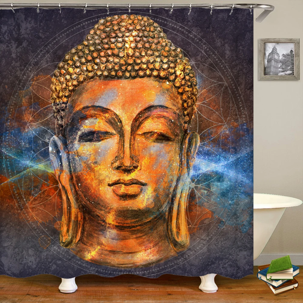 Bathroom decoration waterproof shower curtain Nordic style India buddha printed polyester home decoration curtain with hook
Bathroom decoration waterproof shower curtain Nordic style India buddha printed polyester home decoration curtain with hook
