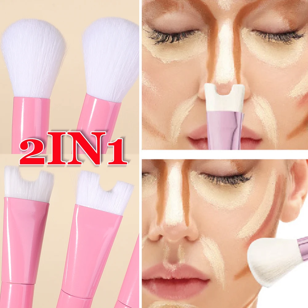 

2 in 1 Double Head Highlighter Brush Nose Shadow Brush Angled Contour Makeup Brushes Eyeshadow Cosmetic Concealer Make Up Tools