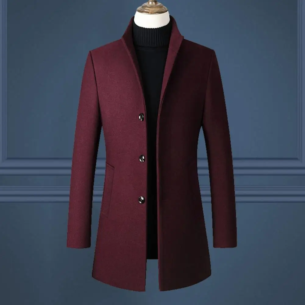 Stand Collar Trench Coat Stylish Men's Trench Coats Warm Solid-colored Mid-length Jackets with Stand Collars Pockets for Fall
Stand Collar Trench Coat Stylish Men's Trench Coats Warm Solid-colored Mid-length Jackets with Stand Collars Pockets for Fall