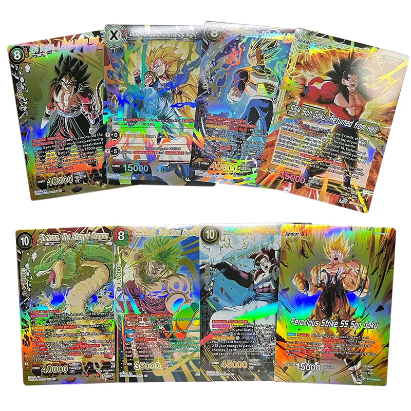 

12Pcs Anime Dragon Ball Big Card Collection Goku Jumbo Holographic in English Super Cards Oversized Songohan Super Saiyan Toys