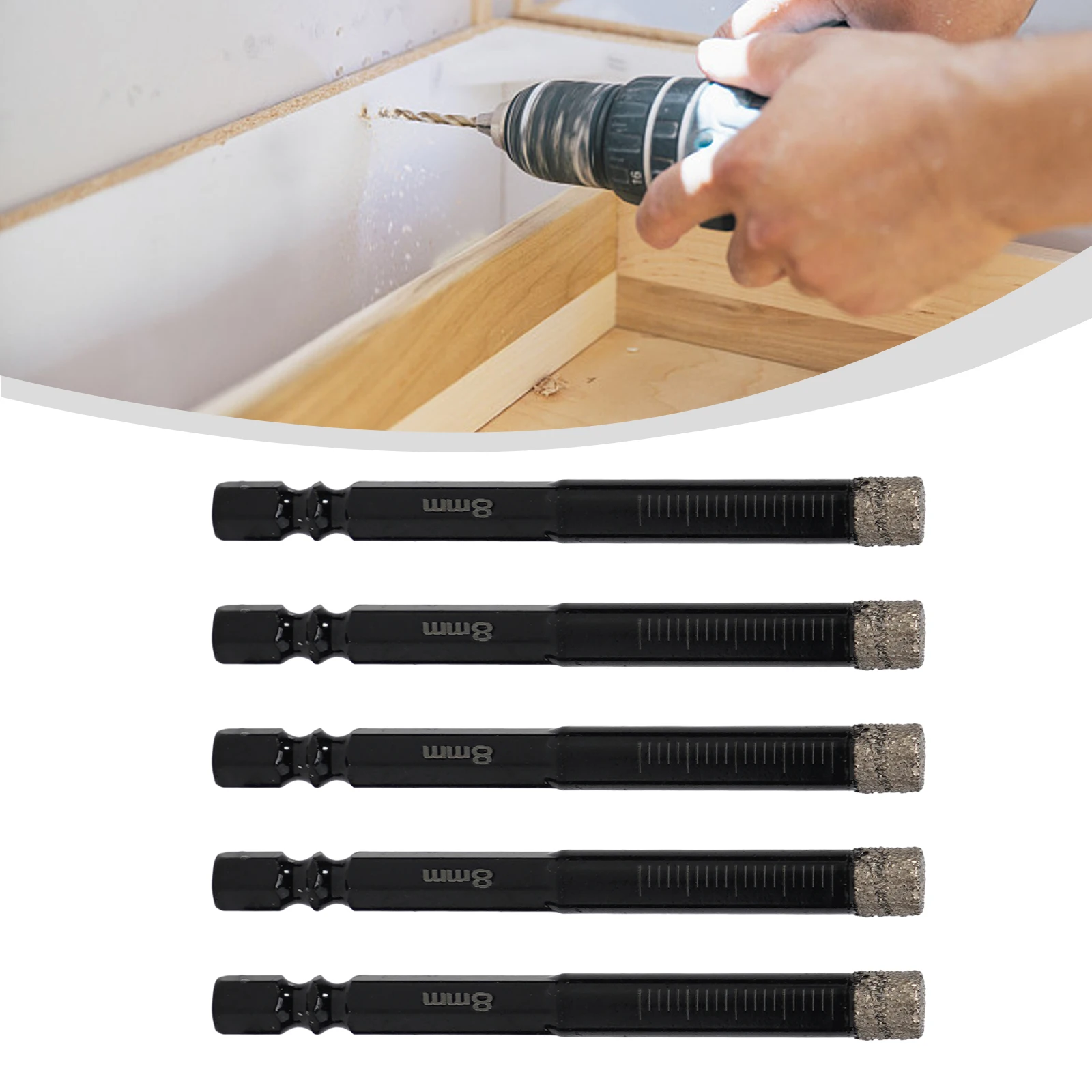 5pcs Hex Handle Vacuum Brazed Diamond Dry Drill Bits Hole Saw Cutter 6mm/8mm Marble Granite Vitrified Tile Hole Opener
5pcs Hex Handle Vacuum Brazed Diamond Dry Drill Bits Hole Saw Cutter 6mm/8mm Marble Granite Vitrified Tile Hole Opener