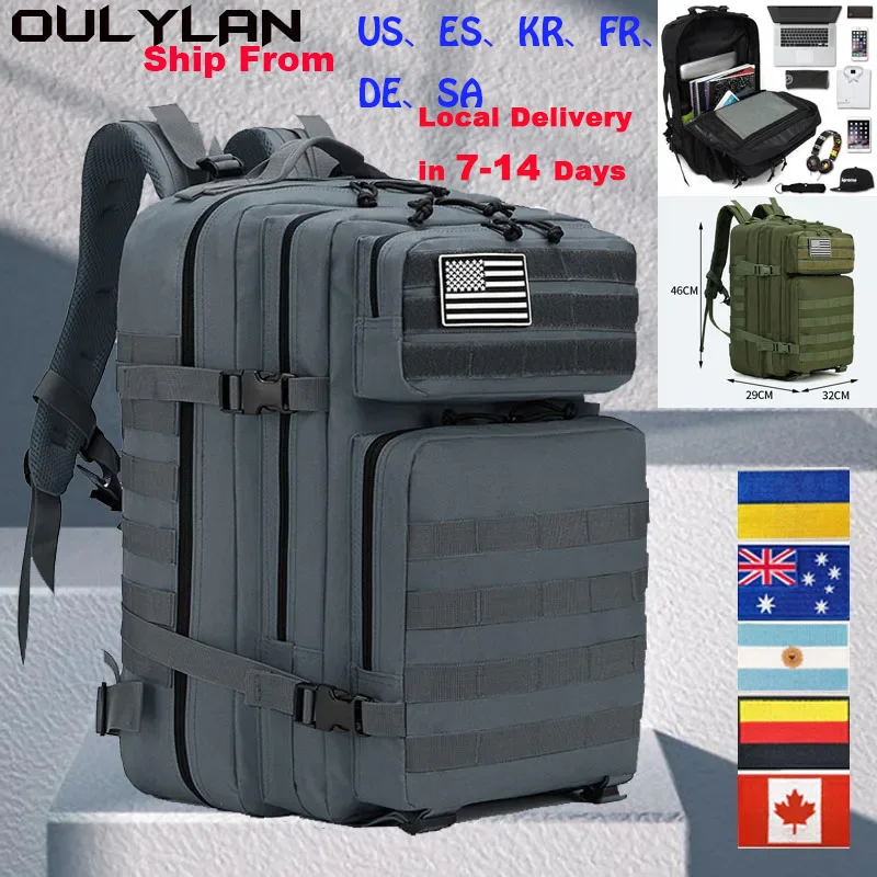 Военный Рюкзак Oulylan для мужчин, тактический армейский ранец Molle объемом 45 л, вместительная штурмовая сумка для отдыха на открытом воздухе, Походов, Кемпинга, 3 дня
Военный Рюкзак Oulylan для мужчин, тактический армейский ранец Molle объемом 45 л, вместительная штурмовая сумка для отдыха на открытом воздухе, Походов, Кемпинга, 3 дня