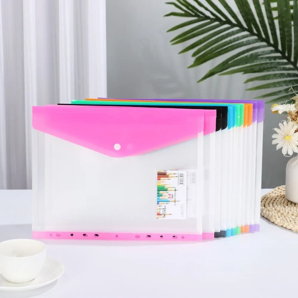 Business Student Hole Buckle Plastic Envelope Binder Bag Document Storage 11 Hole Transparent A4 Snap Buckle File Bag
Business Student Hole Buckle Plastic Envelope Binder Bag Document Storage 11 Hole Transparent A4 Snap Buckle File Bag