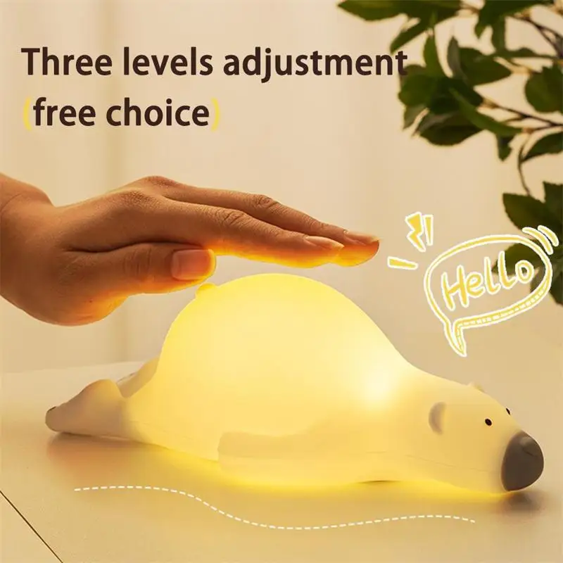 Cute Bear Silicone Night Light 3 Levels Atmosphere Table Lamp For Children Kid Bedroom Bedside Decor
Cute Bear Silicone Night Light 3 Levels Atmosphere Table Lamp For Children Kid Bedroom Bedside Decor
