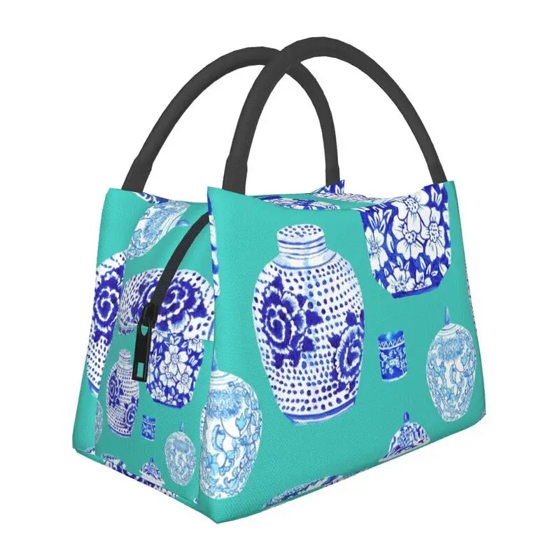 Chinoiserie Ginger Jar In Teal Insulated Lunch Bags Portable Turquoise Porcelain Cooler Thermal Bento Box Office Picnic Travel
Chinoiserie Ginger Jar In Teal Insulated Lunch Bags Portable Turquoise Porcelain Cooler Thermal Bento Box Office Picnic Travel