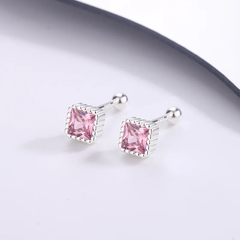 925 Sterling Silver Pink Square Zircon Small Stud Earrings For Women Piercing Luxury Elegant High Quality Fine Jewelry Wholesale
925 Sterling Silver Pink Square Zircon Small Stud Earrings For Women Piercing Luxury Elegant High Quality Fine Jewelry Wholesale