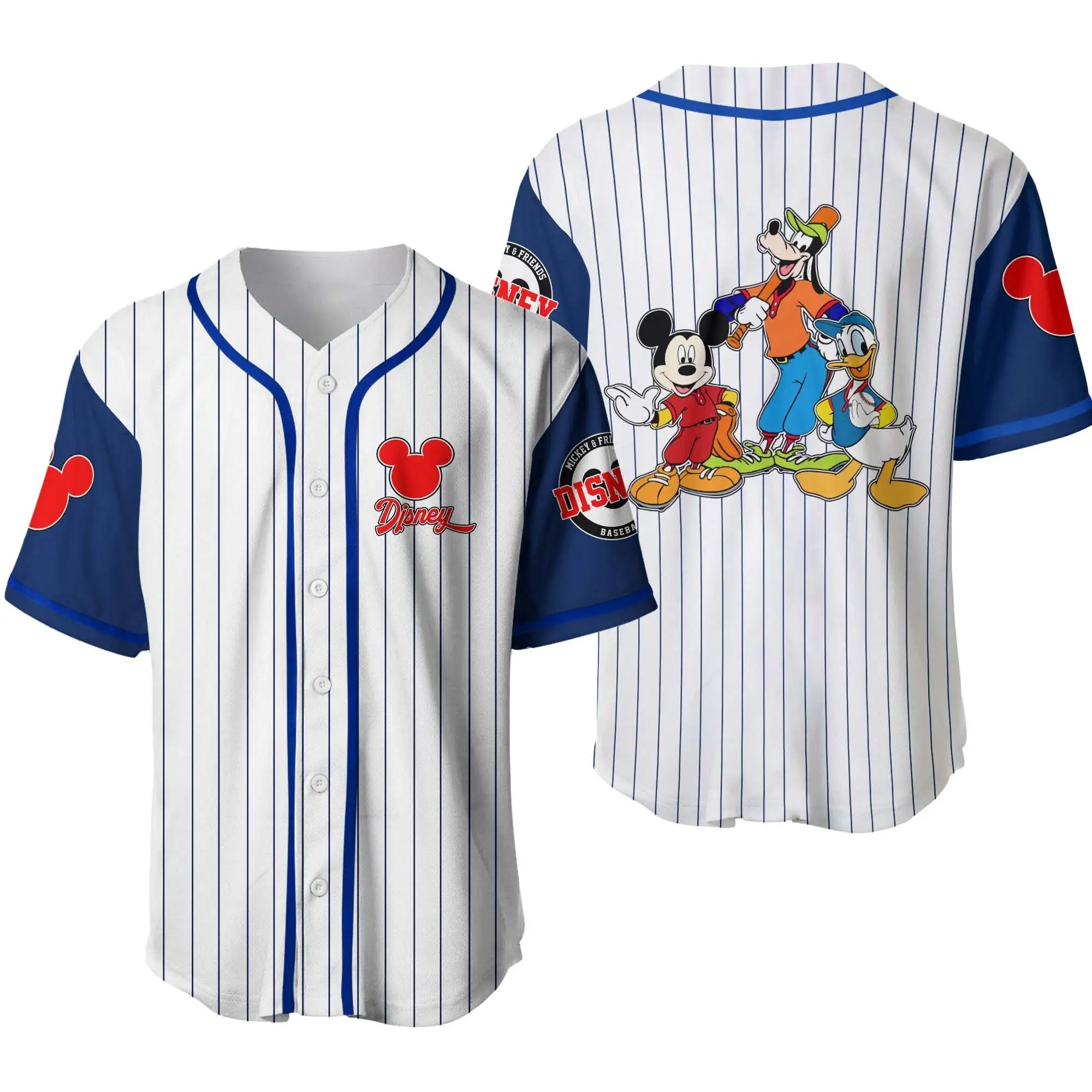 Disney White Red Baseball Jersey, Donald Mickey Minnie Goofy Baseball Shirt 3d T-shirt
Disney White Red Baseball Jersey, Donald Mickey Minnie Goofy Baseball Shirt 3d T-shirt
