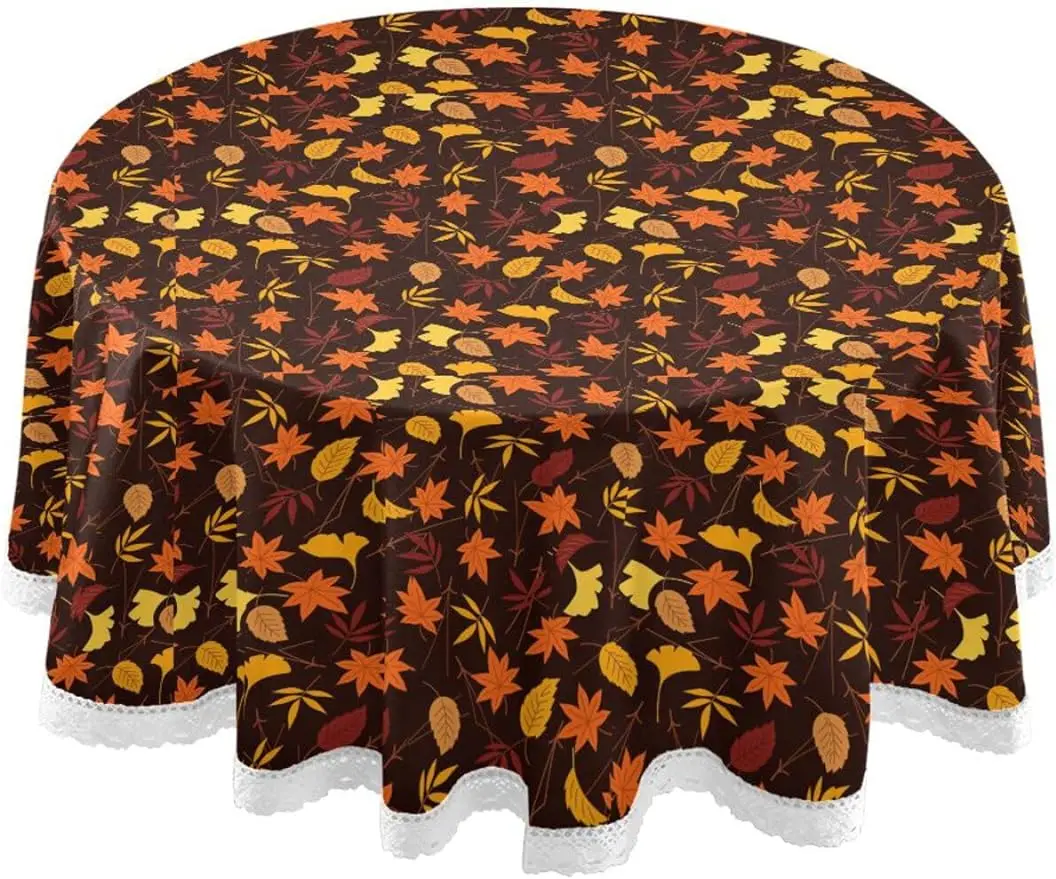 Autumn Leaves Printed Lace Round Tablecloth 60" Diameter Table Cloth for Dinning, Home Decor, Party, Kitchen, Table
Autumn Leaves Printed Lace Round Tablecloth 60" Diameter Table Cloth for Dinning, Home Decor, Party, Kitchen, Table