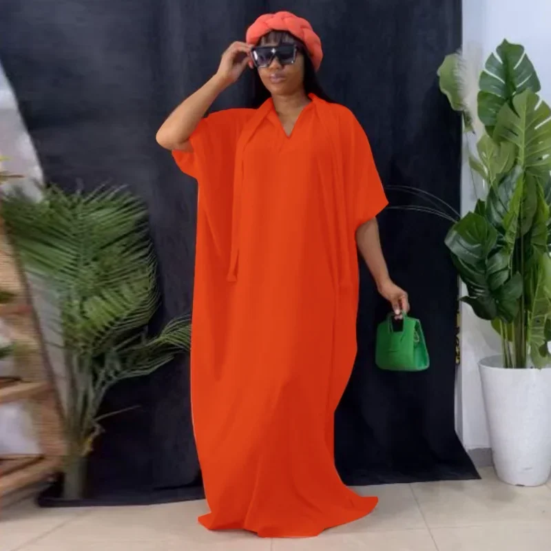 Женское длинное платье в пол WUHE, свободное винтажное платье-макси с рукавом «летучая мышь» и бантом на воротнике, лето 2024 
Женское длинное платье в пол WUHE, свободное винтажное платье-макси с рукавом «летучая мышь» и бантом на воротнике, лето 2024