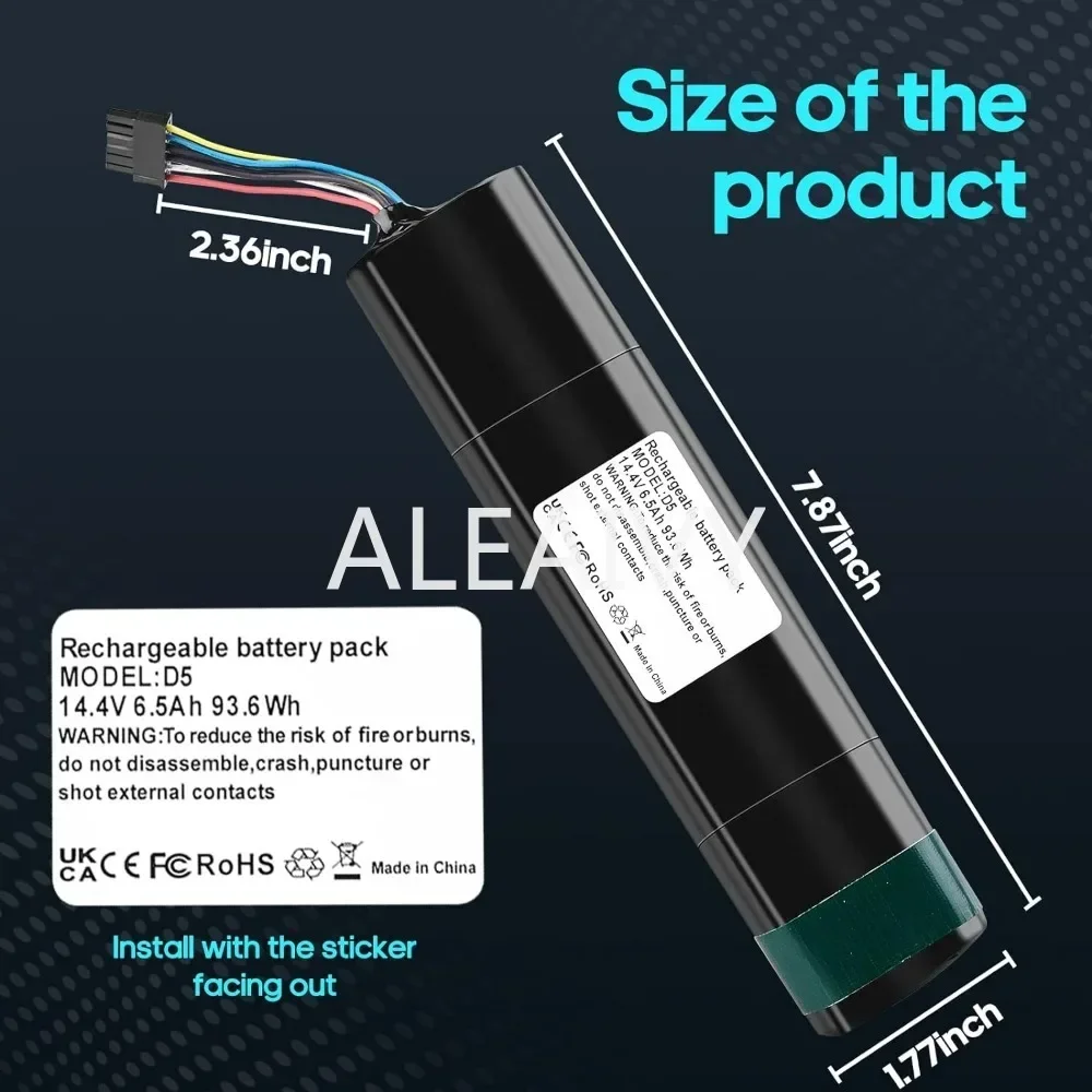 Original 14.4V 6800mAh 12800mAh Li ion Replacement Battery For Neato Botvac D3 D4 D5 D6 D7 945-0225/205-0011 Sweeping Robot
Original 14.4V 6800mAh 12800mAh Li ion Replacement Battery For Neato Botvac D3 D4 D5 D6 D7 945-0225/205-0011 Sweeping Robot