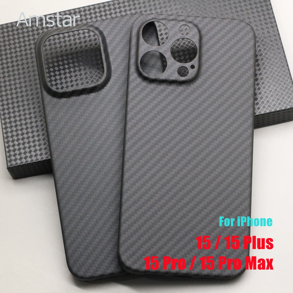 

Чехол Amstar из углеродного волокна для телефона iPhone 15 Pro Max 15 Plus, ультратонкие Чехлы премиум класса из арамидного волокна, Жесткий Чехол для iPhone 15 Pro