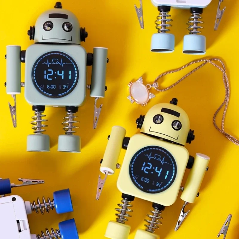 Cartoon Robot Digital led clock Table alarm clock temperature Display for Children's Room Bedside decoration kid Christmas Gifts
Cartoon Robot Digital led clock Table alarm clock temperature Display for Children's Room Bedside decoration kid Christmas Gifts