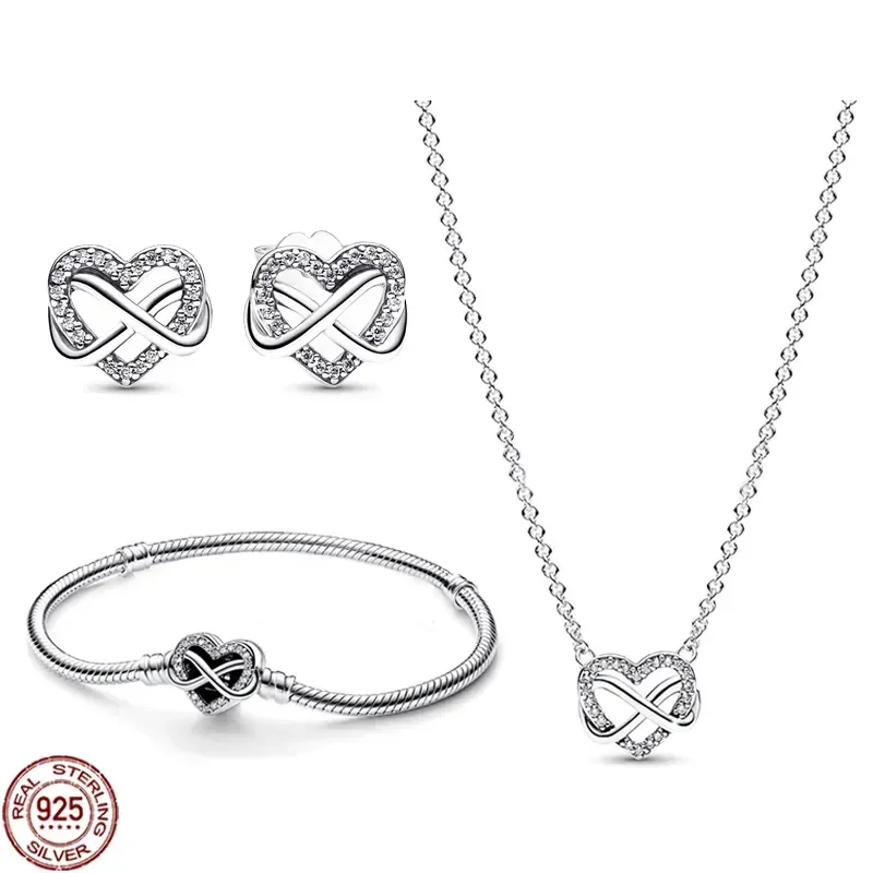 Women's Style Set 925 Sterling Silver Shining Heart shaped Bracelet Necklace Earrings Original Charm Design Women's Jewelry Gift
Women's Style Set 925 Sterling Silver Shining Heart shaped Bracelet Necklace Earrings Original Charm Design Women's Jewelry Gift