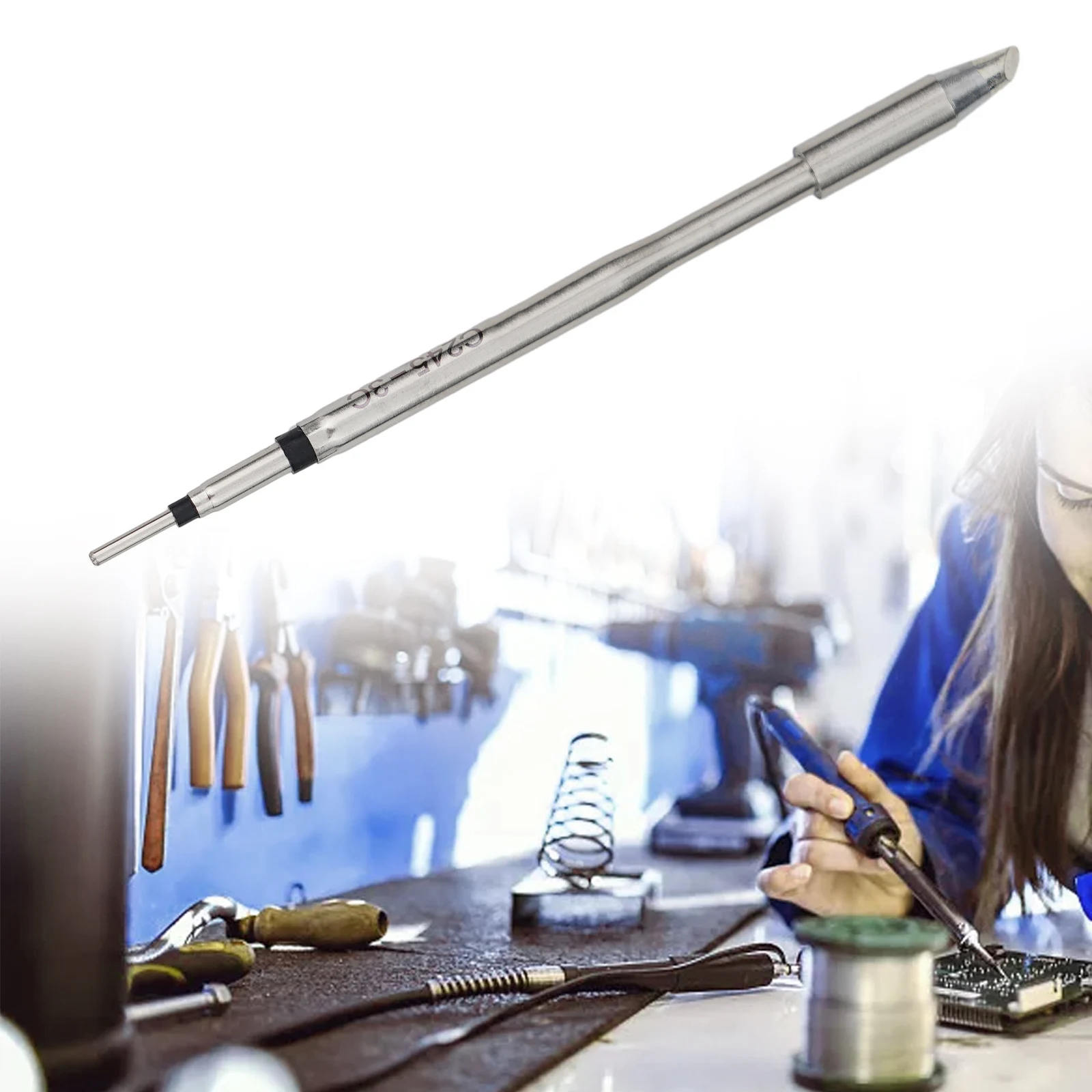 Professional Soldering Iron Tips C210/T245 Series High Precision and Fast Heating Copper/Alloy Material Silver Color
Professional Soldering Iron Tips C210/T245 Series High Precision and Fast Heating Copper/Alloy Material Silver Color