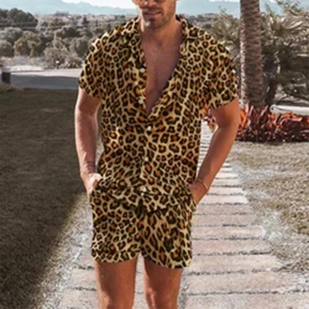 Men Tops Shirts Men Print Suit 2 Pieces Casual Leopard Print M-3XL Men Print Suit Shirt Short Sleeve Summer Sexy
Men Tops Shirts Men Print Suit 2 Pieces Casual Leopard Print M-3XL Men Print Suit Shirt Short Sleeve Summer Sexy