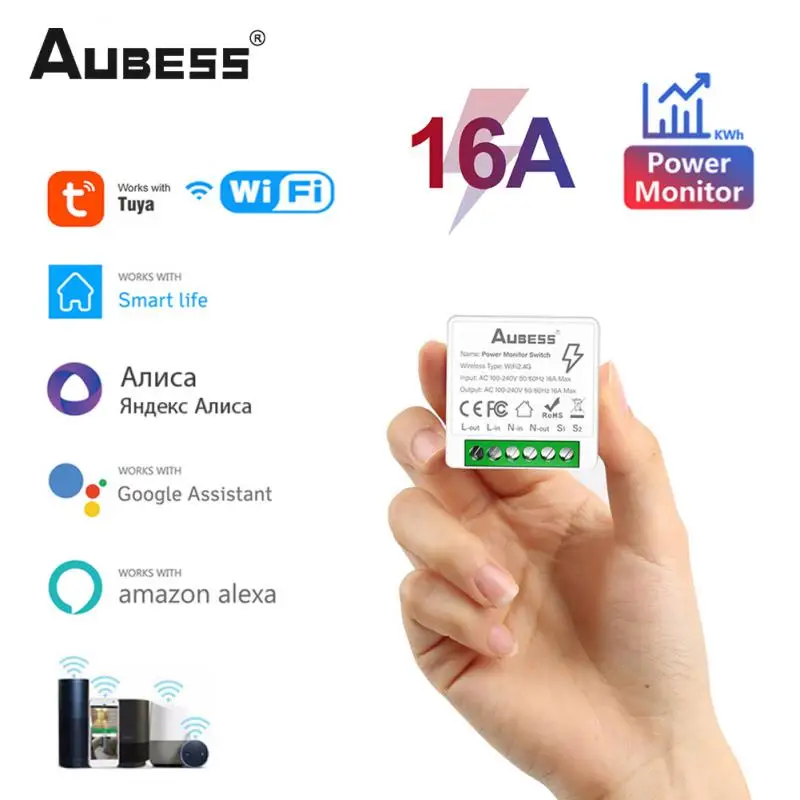 

16A 10A Wifi/Zigbee Smart Switch DIY Breaker With 2-way Control Support Yandex Alice Alexa Google Home With Power Monitor