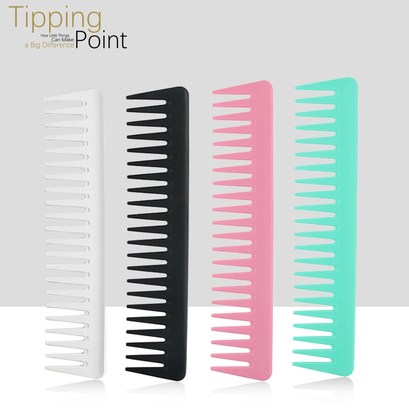 

Portable 4pcs/set Wide Teeth Plastic Flat Hair Combs Smoothing Hair Brush No Knot Thickened Hairdressing Comb Hair Styling Tools