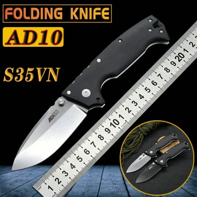 AD10 Outdoor Camping Survival Folding Knife S35VN Blade G10 Handle High Hardness Sharp EDC Tactical Folding Knife EDC
AD10 Outdoor Camping Survival Folding Knife S35VN Blade G10 Handle High Hardness Sharp EDC Tactical Folding Knife EDC