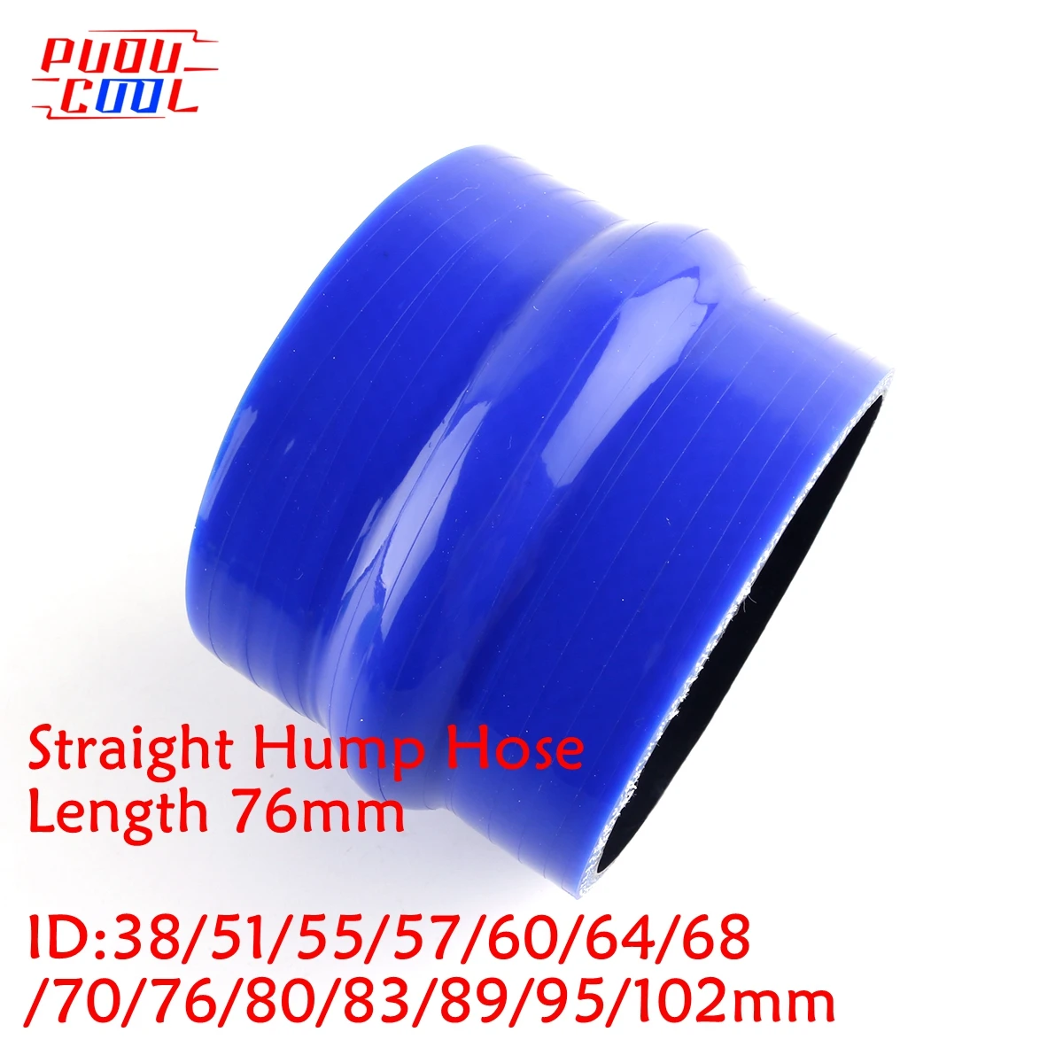 

76mm Length ID 38 51 55 57 60 64 68 70 76 80 83 89 95 102mm Straight Hump Coupler Silicone Hose Pipe Tube For Car Blue