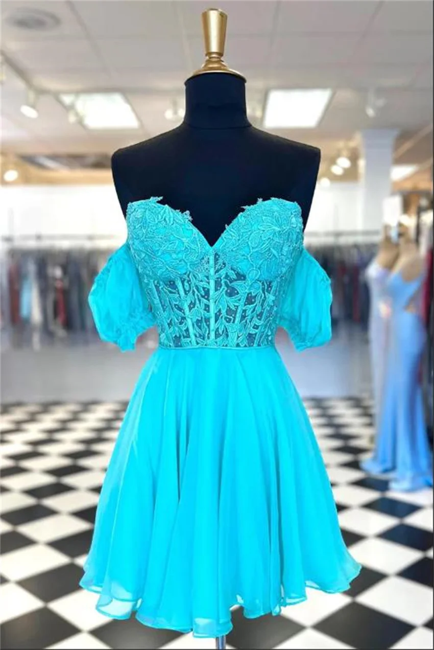 Turquoise Homecoming Dresses 2023 Cute Off the Shoulder Sexy A-line Party Vintage Elegant Chiffon Sleeveless Party Gowns Short
Turquoise Homecoming Dresses 2023 Cute Off the Shoulder Sexy A-line Party Vintage Elegant Chiffon Sleeveless Party Gowns Short