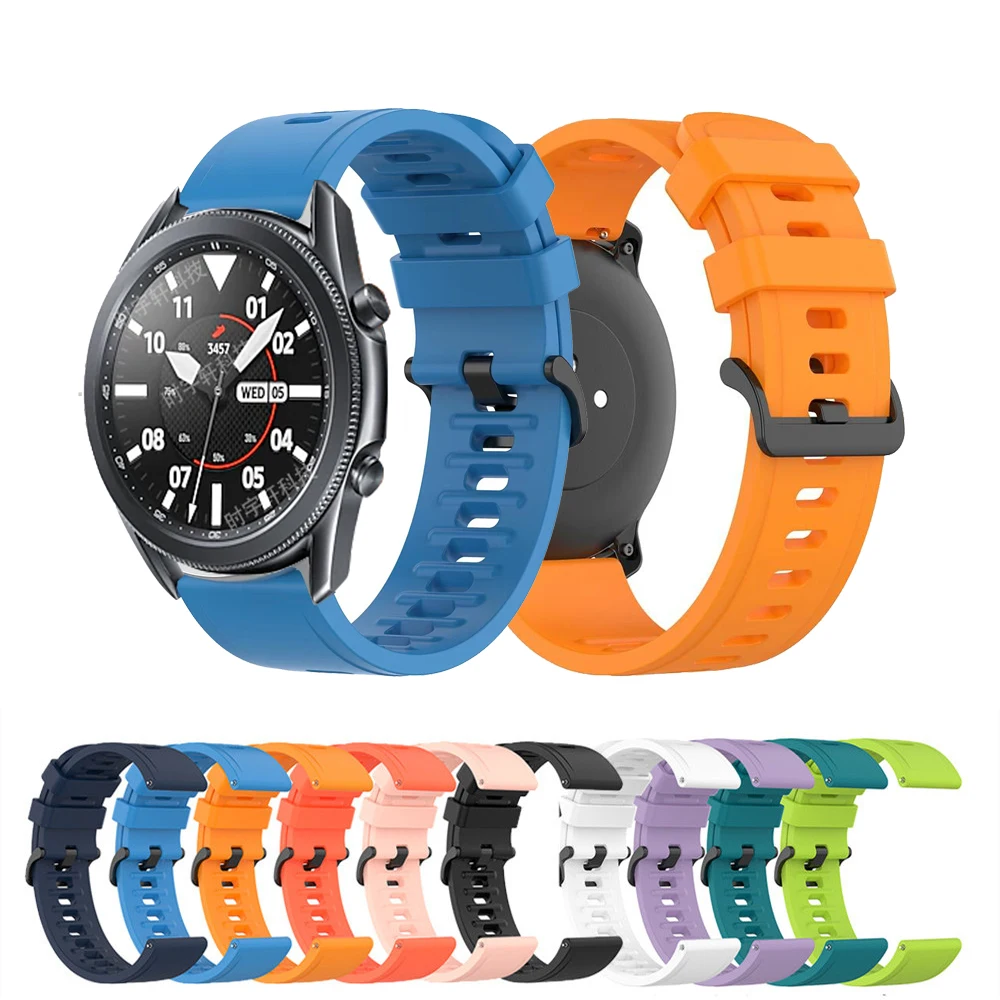 

20mm 22mm Strap For Samsung Galaxy Watch 3 41mm 45mm Silicone Band For Galaxy 42mm 46mm/Gear Sport S2 S3/Active 2 Bracelet Belt