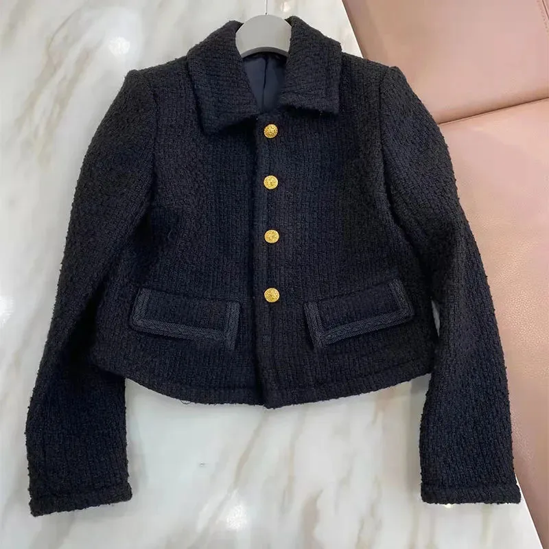 Vintage Woollen Cropped Jackets Korean Elegant Tweed Coats Autumn Lapel Slim Casual Office Lady Single Breasted Black Outerwear 8 Mallzona Sb30333dfac5b4ee998a0856da3aa468bY Vintage Woollen Cropped Jackets Korean Elegant Tweed Coats Autumn Lapel Slim Casual Office Lady Single Breasted Black Outerwear Mallzona