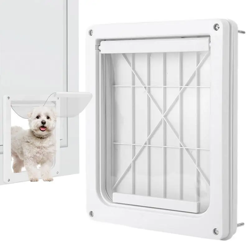 

Dog Door With Sliding Lock Panel Weatherproof Doors Dog Door Transparent Flap Lightweight Pet Safe Dog Door For Small Medium