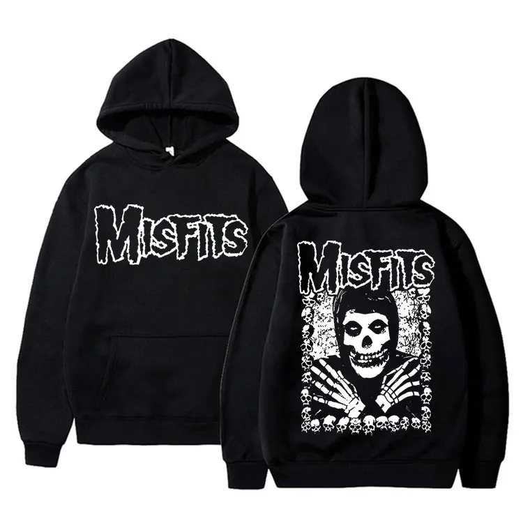 

Horror Punk Misfits Vintage Skull Print Hoodie Male Gothic Rock Oversized Hoody Sweatshirt Men Women Fashion Long Sleeve Hoodies