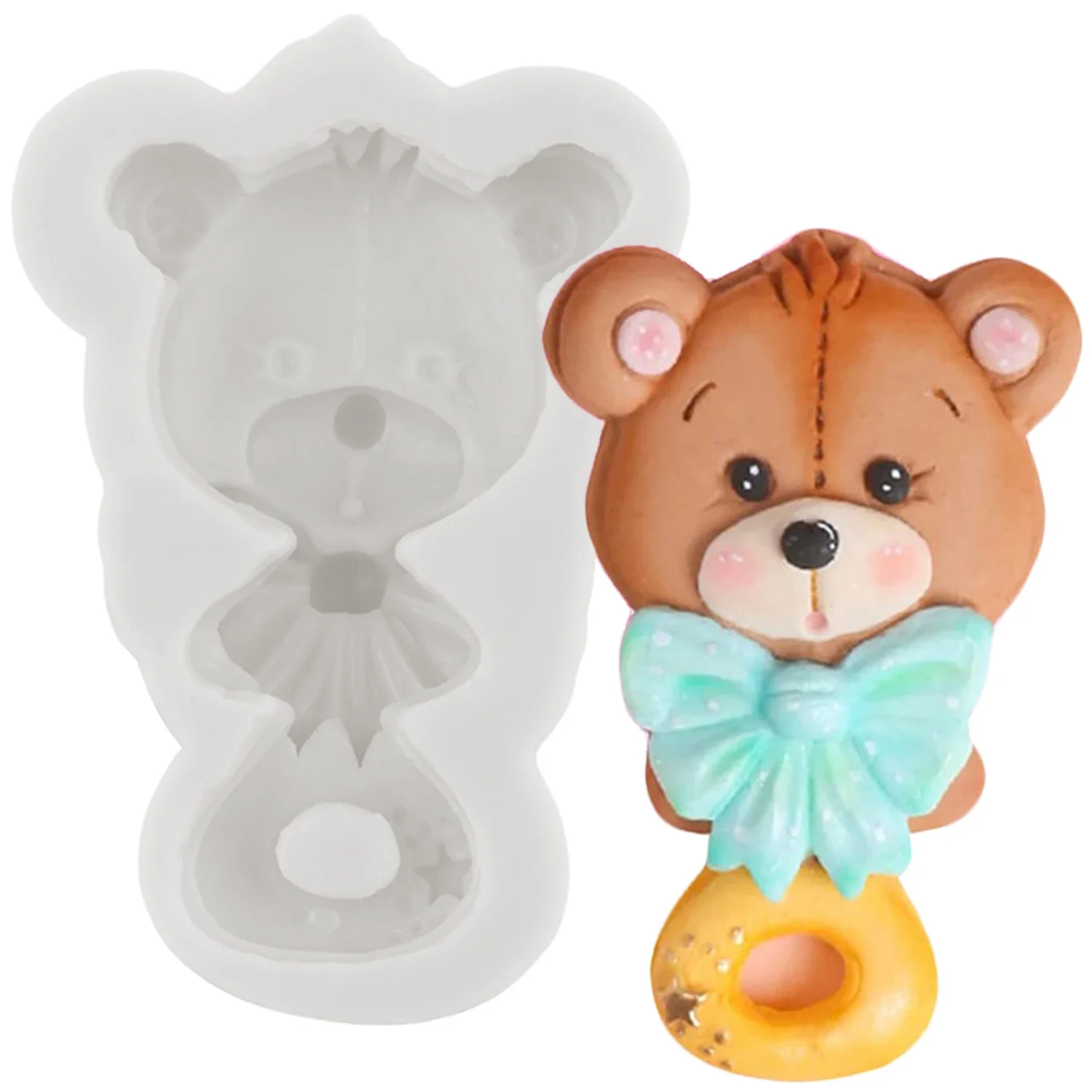 3D Bows Bear Silicone Mold Baby Birthday Cake Decorating Tools Fondant Chocolate Candy Epoxy Resin Mould DIY Baking Accessories
3D Bows Bear Silicone Mold Baby Birthday Cake Decorating Tools Fondant Chocolate Candy Epoxy Resin Mould DIY Baking Accessories