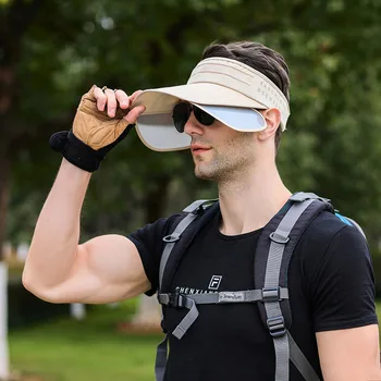 A Camiseta de Algodão Puro Perfeita para o Verão e Além 8 Man Sun Hat Summer Visor Outdoor Sports Foldable Visor Empty Cap Fitness Sunscreen Cap Without Top Sweat Absorption Sun Hat