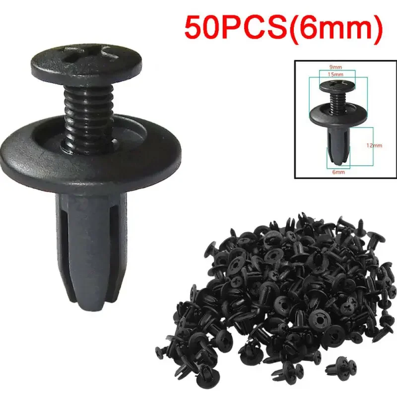 50pcs 6mm Universal Car Fasteners Clips Body-Hole Diameter Plastic Rivet Fasteners Fender Bumper Push Pin Clips Auto Accessories
50pcs 6mm Universal Car Fasteners Clips Body-Hole Diameter Plastic Rivet Fasteners Fender Bumper Push Pin Clips Auto Accessories