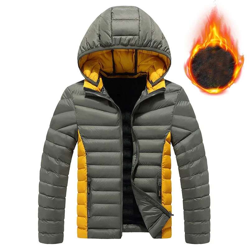 Winter Men's Hooded Thicken Fleece Jacket Warm Parkas Outdoor Windproof Down Padded Cotton Coat Men
Winter Men's Hooded Thicken Fleece Jacket Warm Parkas Outdoor Windproof Down Padded Cotton Coat Men