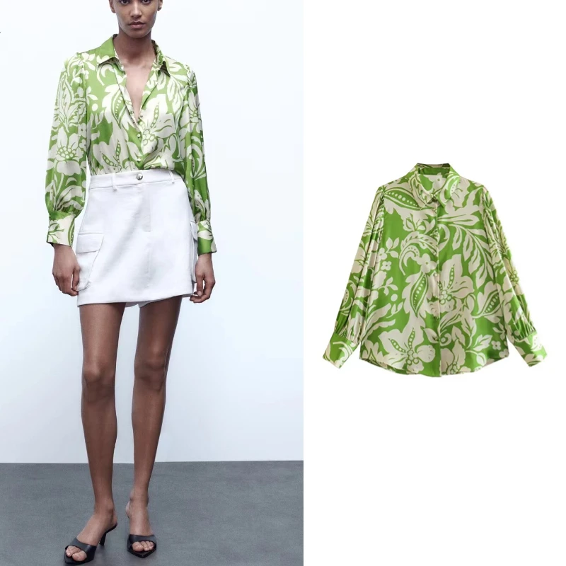 2023 New Women Printed Shirt Fashion Lapel Long-sleeved Single-breasted Loose Casual Blouse Trend Contrast Print Street Style
2023 New Women Printed Shirt Fashion Lapel Long-sleeved Single-breasted Loose Casual Blouse Trend Contrast Print Street Style