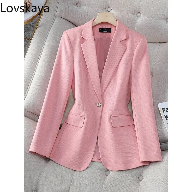 Female Long Sleeve Single Button Pink Beige Coat New Arrival Women Blazer Ladies Casual Autumn Winter Jacket
Female Long Sleeve Single Button Pink Beige Coat New Arrival Women Blazer Ladies Casual Autumn Winter Jacket