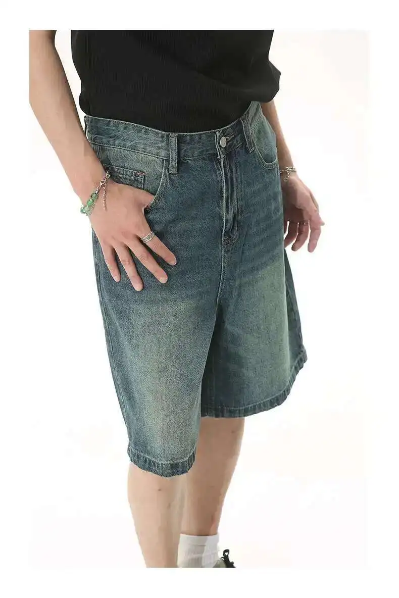 IEFB Summer Men's Casual Jeans Shorts Loose Mid High Waist Fashion Knee Lenght Denim Short Pants Vintage Male New Korean 9A8588 66 Sb314c58c9b9e43379b5545192b10a6c8F