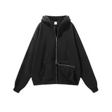 Men's New Autumn and Winter Double-Headed Pin Zipper Non-Inverted Velvet Hooded Sweater Street Trends Hoodie 3370 
Men's New Autumn and Winter Double-Headed Pin Zipper Non-Inverted Velvet Hooded Sweater Street Trends Hoodie 3370
