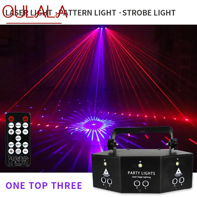 OULALA Laser Lamp Flashlight Sound Control Stage DJ Light with Remote Control 9 Holes For KTV Christmas Projection Light 
OULALA Laser Lamp Flashlight Sound Control Stage DJ Light with Remote Control 9 Holes For KTV Christmas Projection Light