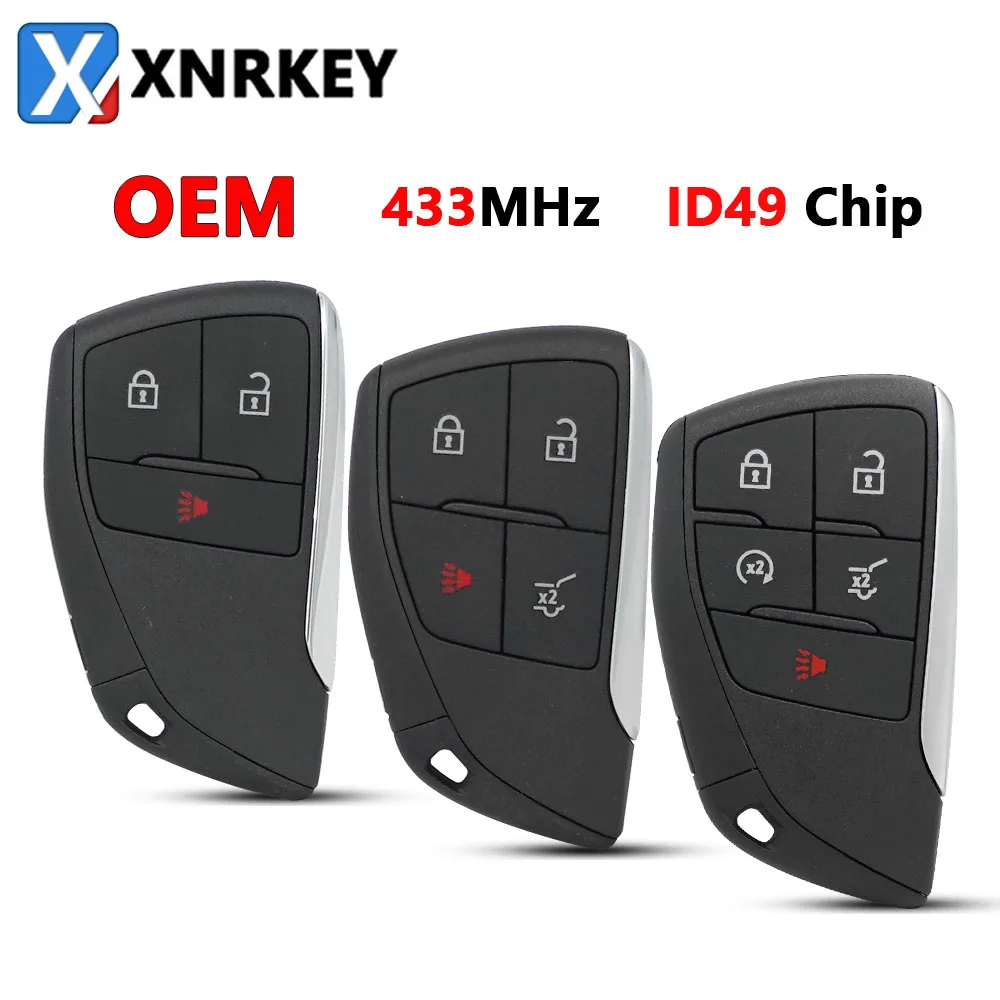 

XNRKEY 3/4/5 Button Original Remote Car Key ID49 Chip 433Mhz for Buick Chevrolet GM 2021 2022 YG0G21TB2 OEM Smart Key with Logo