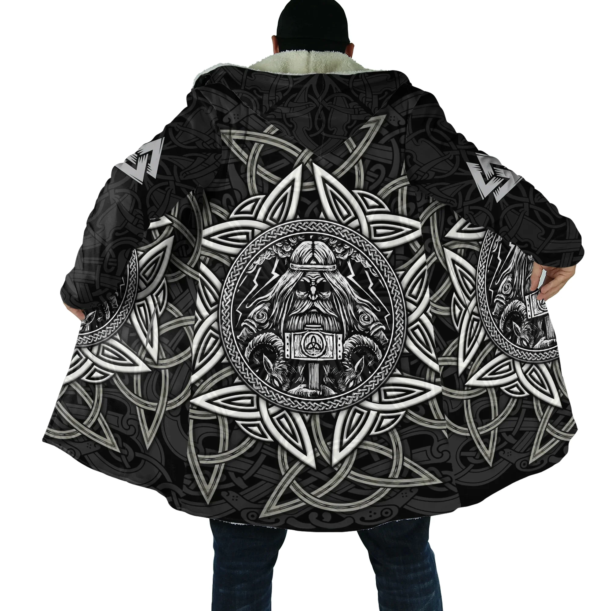 Men's Fashion Winter Hoodie Cape Fenrir Vedvisir Runes Raven Tattoo 3D Printed Thick Wool Hooded Coat Unisex Casual Warm Coat
Men's Fashion Winter Hoodie Cape Fenrir Vedvisir Runes Raven Tattoo 3D Printed Thick Wool Hooded Coat Unisex Casual Warm Coat