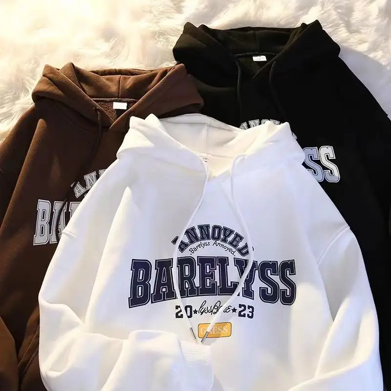 Women's casual sports shirt White long sleeved versatile hoodie American letter printing design Couple style top hoodies women
Women's casual sports shirt White long sleeved versatile hoodie American letter printing design Couple style top hoodies women