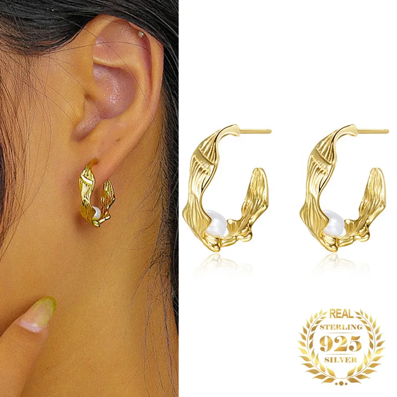 Korean Elegant Real 925 Sterling Silver 2023 Trendy Fine Jewelry Geometry Twist Pearl Hoop Earrings Women Drop Stud Earrings
Korean Elegant Real 925 Sterling Silver 2023 Trendy Fine Jewelry Geometry Twist Pearl Hoop Earrings Women Drop Stud Earrings