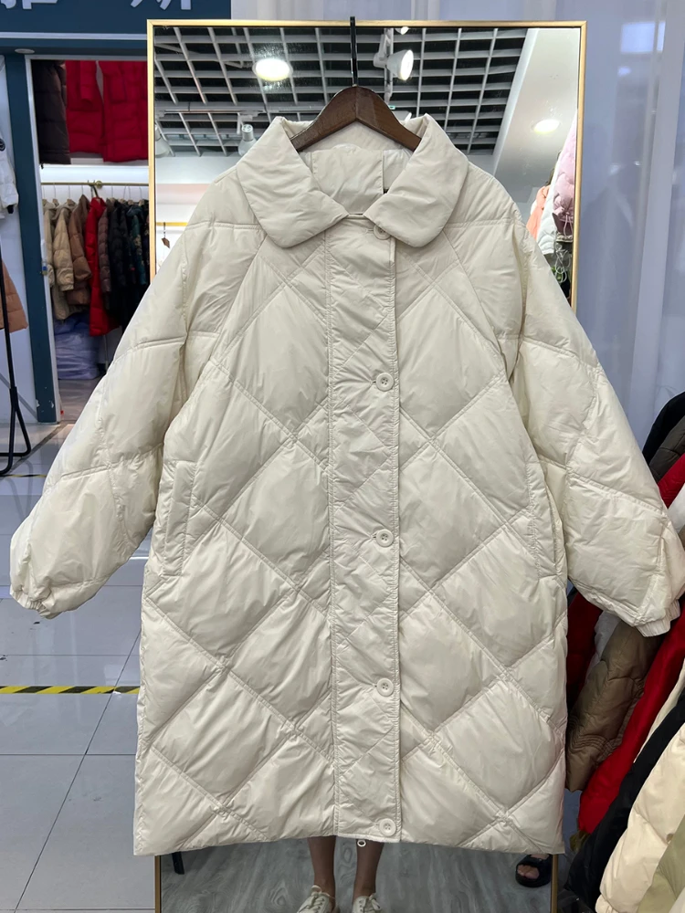 LY VAREY LIN New Winter Warm Long Down Parkas Women Fashion Single Breasted White Duck Down Coat Lady Casual Solid Color Jackets
LY VAREY LIN New Winter Warm Long Down Parkas Women Fashion Single Breasted White Duck Down Coat Lady Casual Solid Color Jackets