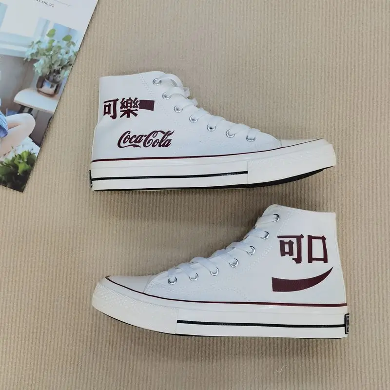 Coca-Cola Fashion Couple's New Canvas Shoes Sneakers Trend Non-slip Comfortable High-top All-match Shoes
Coca-Cola Fashion Couple's New Canvas Shoes Sneakers Trend Non-slip Comfortable High-top All-match Shoes