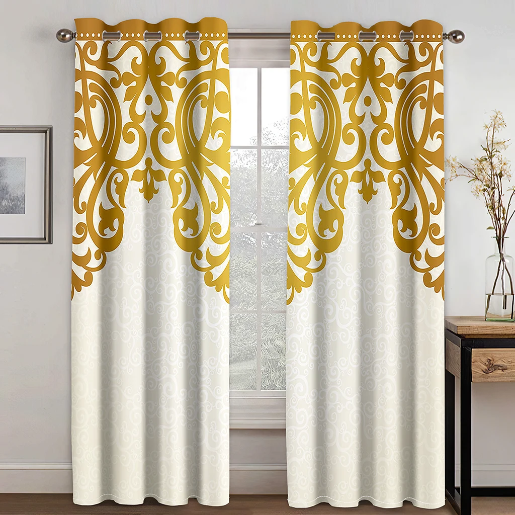 Luxury Abstract Pattern Gold White Modern Window Curtains Blinds for Kids Bedroom Living Room Kitchen Door Home Decor 2Pieces
Luxury Abstract Pattern Gold White Modern Window Curtains Blinds for Kids Bedroom Living Room Kitchen Door Home Decor 2Pieces