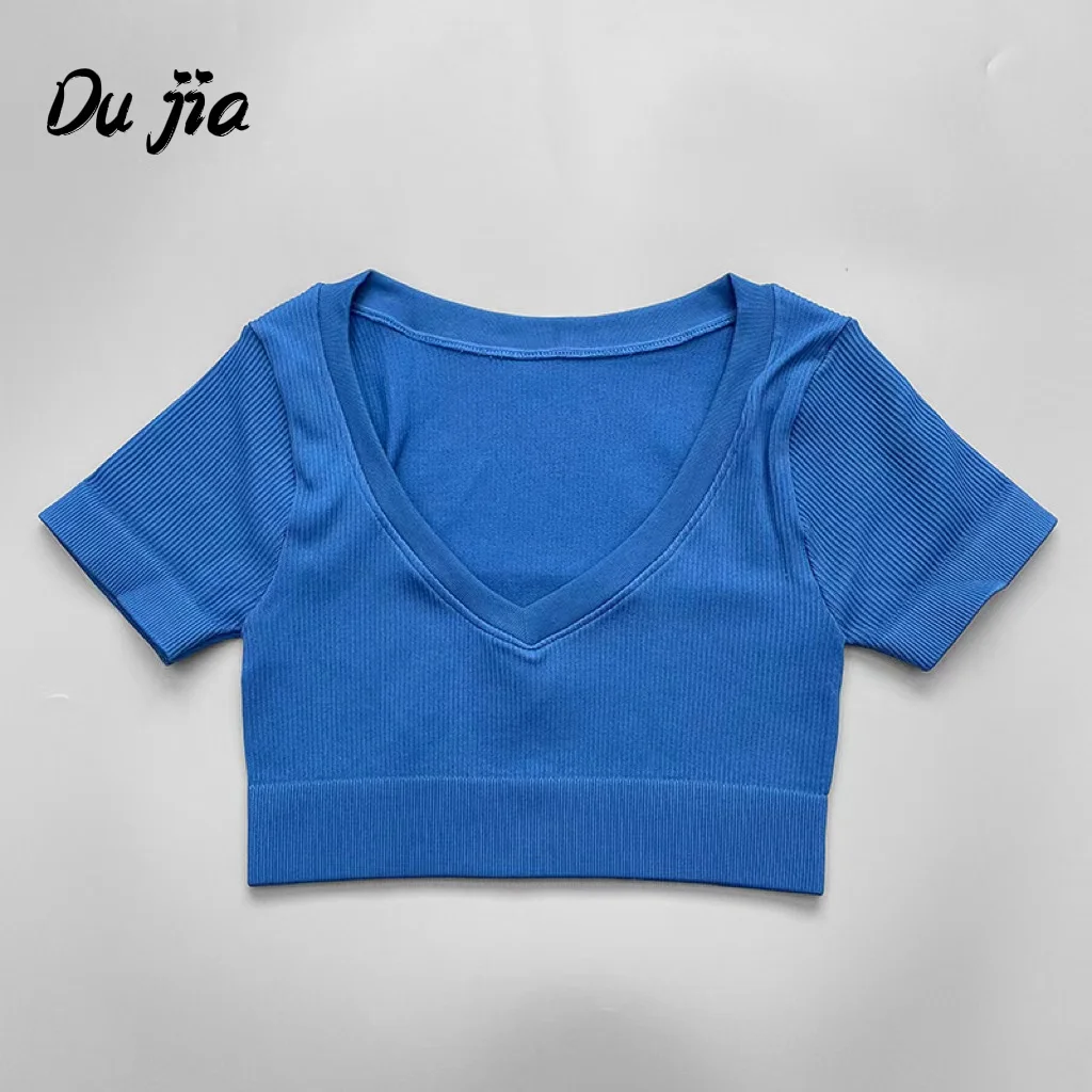 Women's Seamless Tops Short Sleeve V Neck Yoga Shirts Fitness Crop Top Sportswear Gym Clothes Fashion Tops Women Yoga Shirts
Women's Seamless Tops Short Sleeve V Neck Yoga Shirts Fitness Crop Top Sportswear Gym Clothes Fashion Tops Women Yoga Shirts