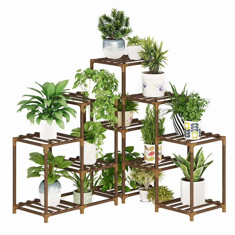 

Wood Plant Stand Indoor Outdoor Ladder Plant Display Shelf Balcony Plant Storage Rack Flower Rack Holder