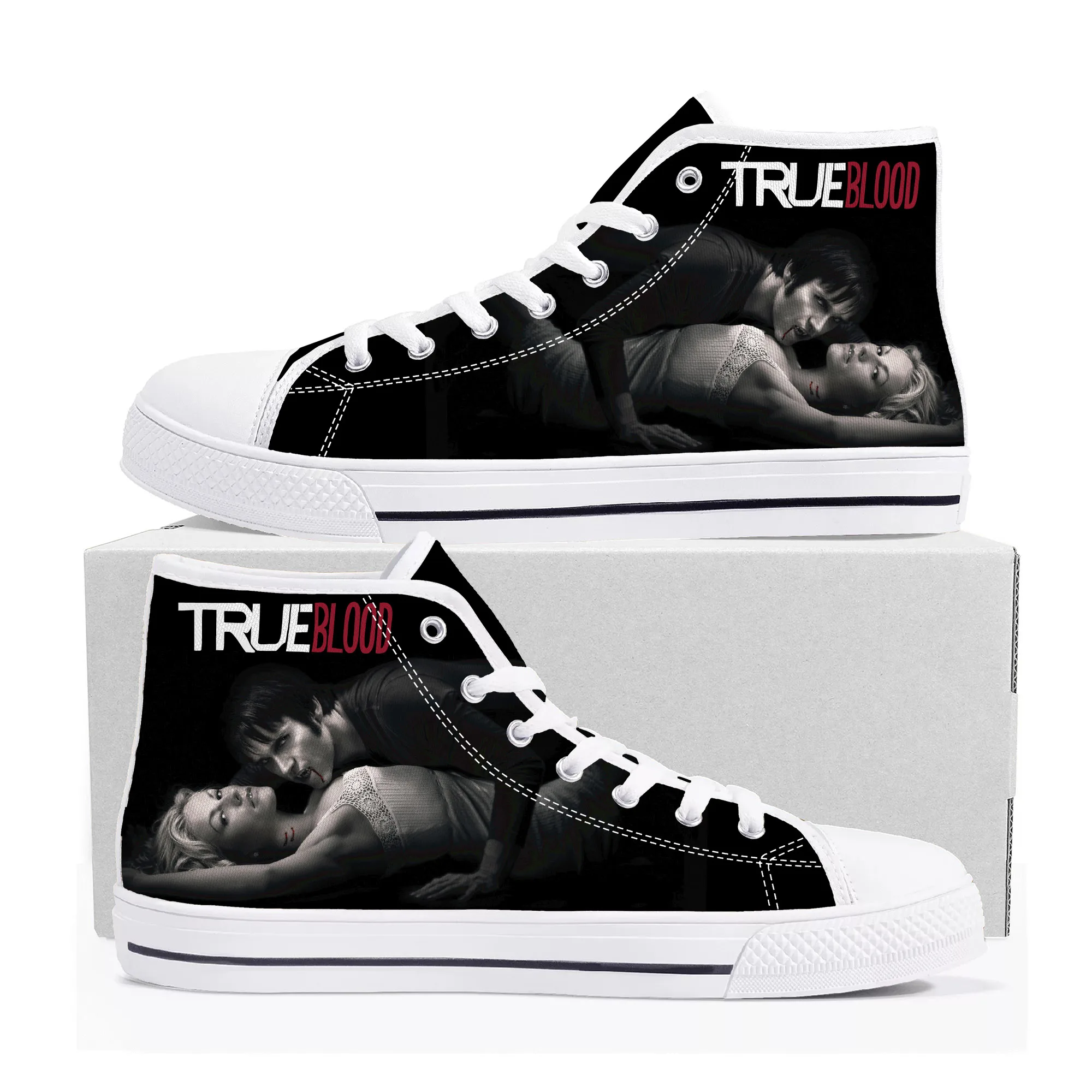 

True Blood High Top Sneakers Mens Womens Teenager Anna Paquin Stephen Moyer Canvas Sneaker couple Casual Shoe Customize Shoes