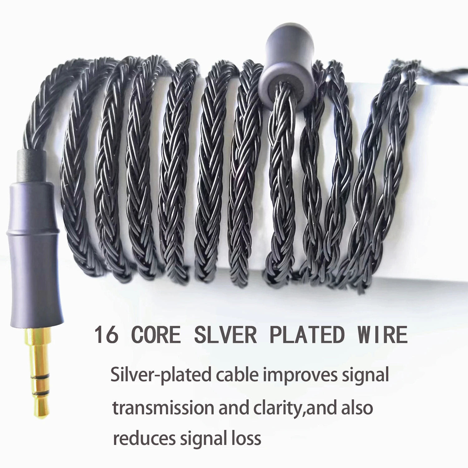 IEM Upgrade Cable 16 Core Silver Plated Earphone Upgraded Cords QDC-C Pin in Ear Monitor Cable for KZ ZS10 ZSN PRO AS16 CCA CRA IEM Upgrade Cable 16 Core Silver Plated Earphone Upgraded Cords QDC-C Pin in Ear Monitor Cable for KZ ZS10 ZSN PRO AS16 CCA CRA